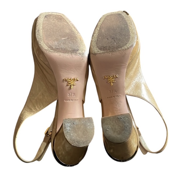 Prada leather peep toe sling back pumps - Picture 5 of 12